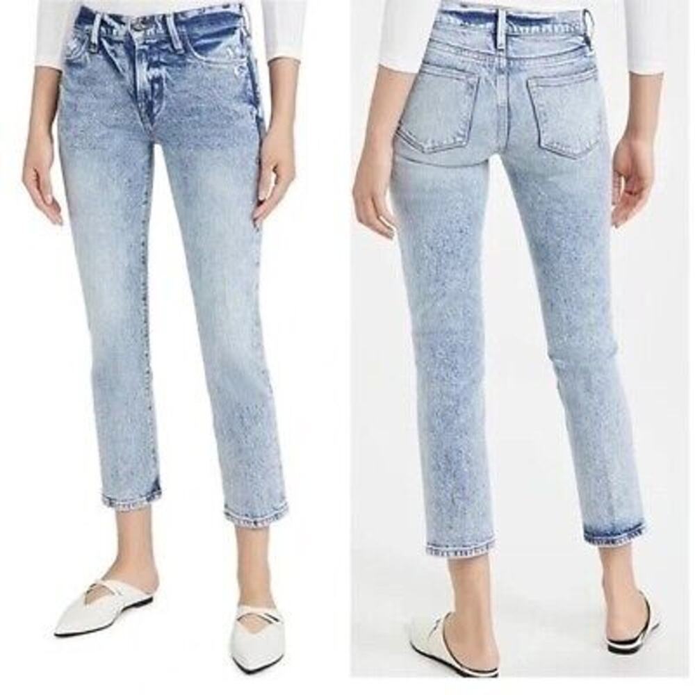 Frame Le High Straight Acid Wash Blue Lombard Jeans Size 26